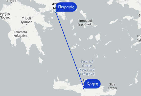 πειραιασ κρητη ακτοπλοικα χαρτης